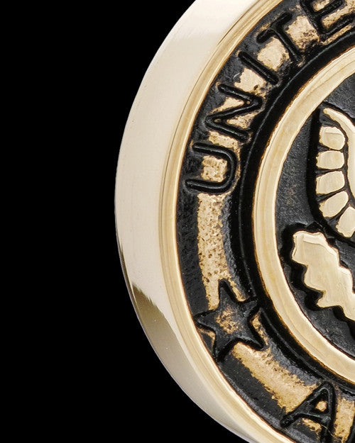 Gold Plated over Stainless Military Medallion-Army Urn Pendant