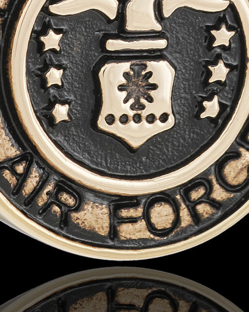 Gold Plated over Stainless Military Medallion-Air Force Urn Pendant