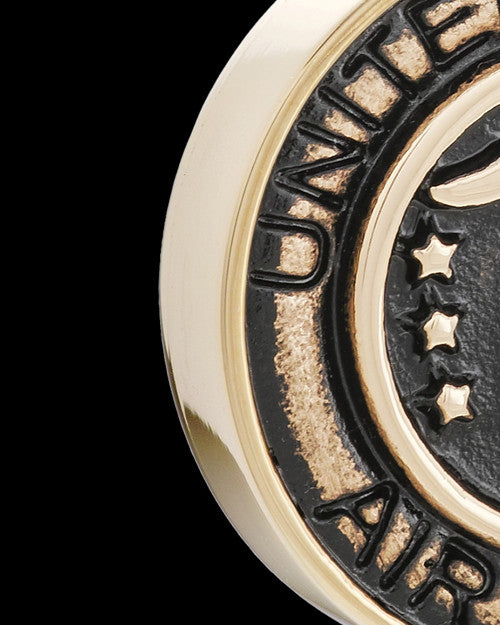 Gold Plated over Stainless Military Medallion-Air Force Urn Pendant
