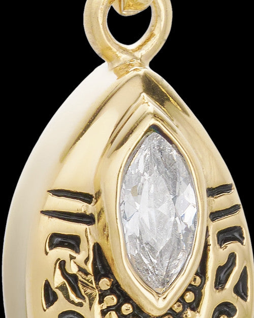 Gold Plated Decorated Teardrop Urn Pendant