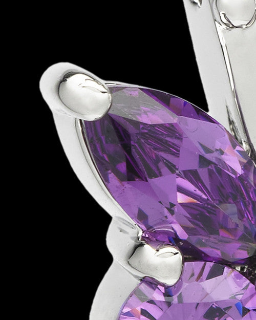 Sterling Silver Dancing Lavender Butterfly Cremation Urn Pendant