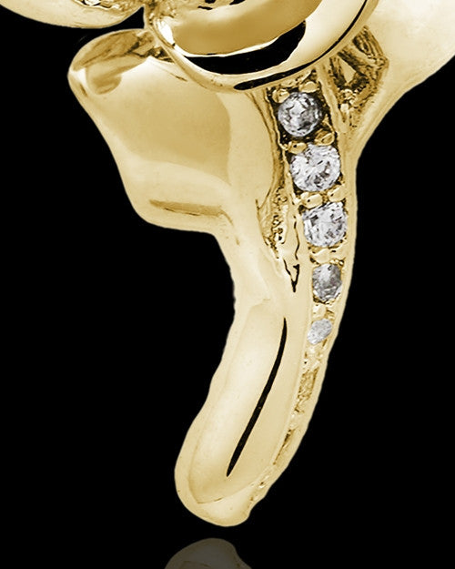 Gold Plated Confident Rose Cremation Urn Pendant