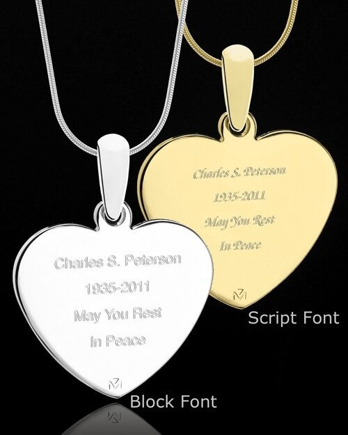 June Gold Heart Photo Engraved Pendant