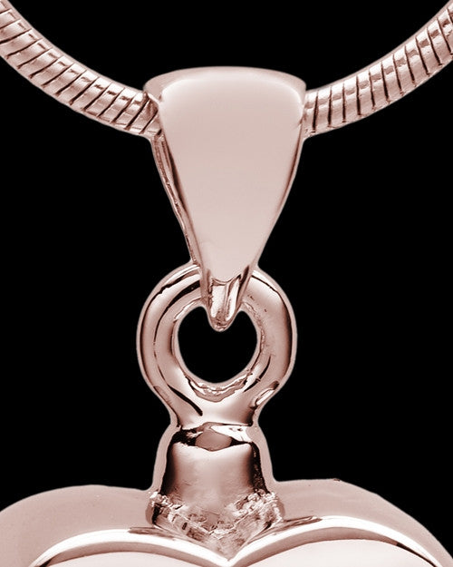 Rose Gold Plated Gentle Heart Urn Pendant