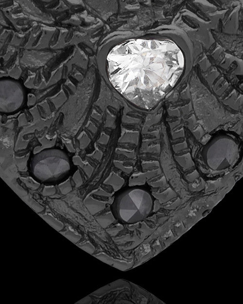 Black Plated Noble Heart Keepsake Jewelry