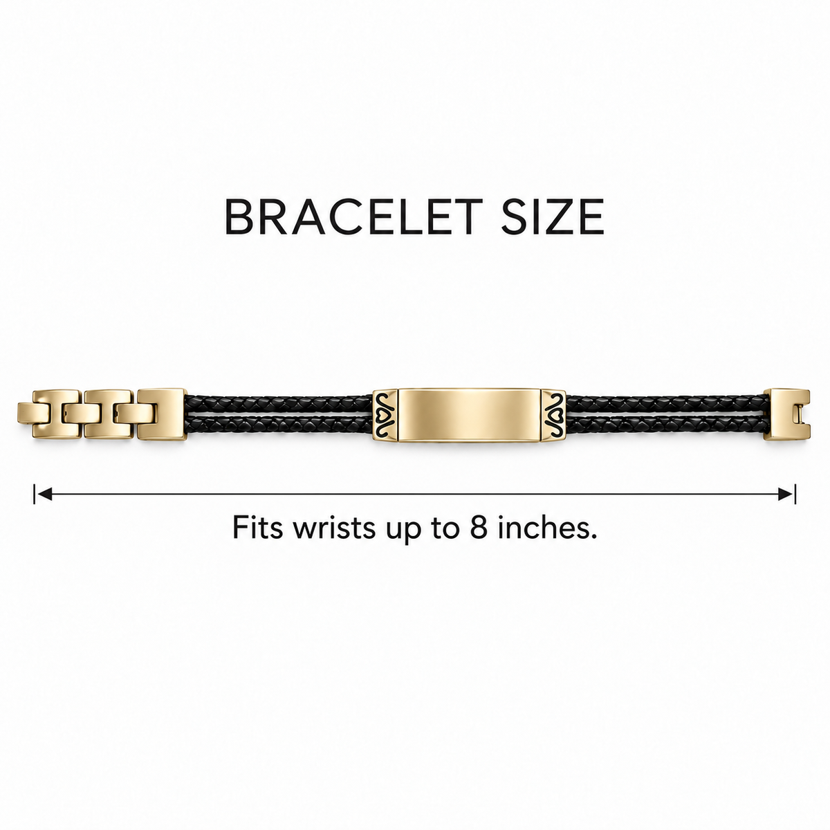 Gold plated bracelet fits wrists up to 8 inches