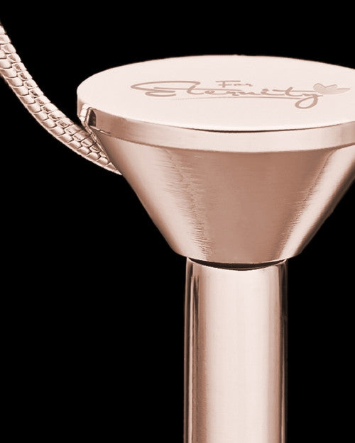 Rose Gold Stainless Millenium Cremation Pendant with Trusting Charm
