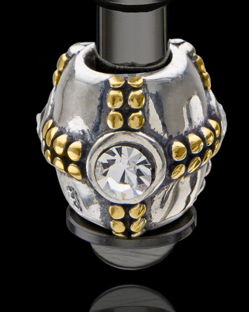 Black Stainless Millenium Cremation Pendant with Sparkle Charm