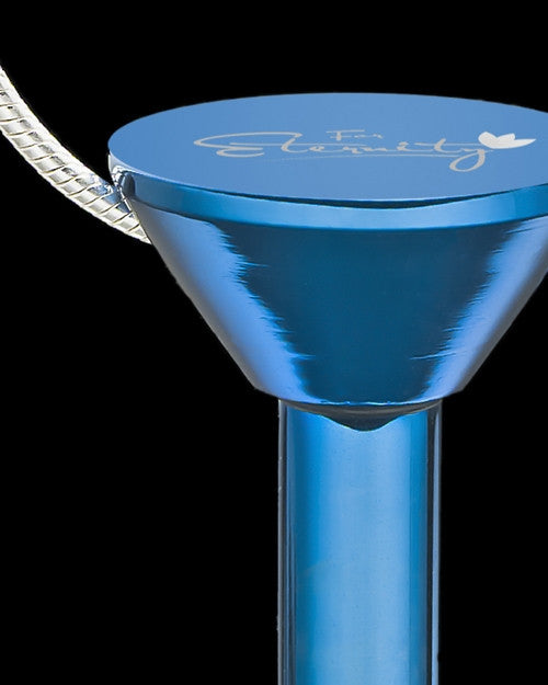 Blue Stainless Millenium Cremation Pendant with Kindly Charm