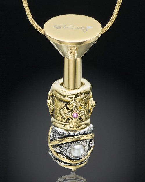 Gold Plated Stainless Millenium Cremation Pendant with Kindly Charm