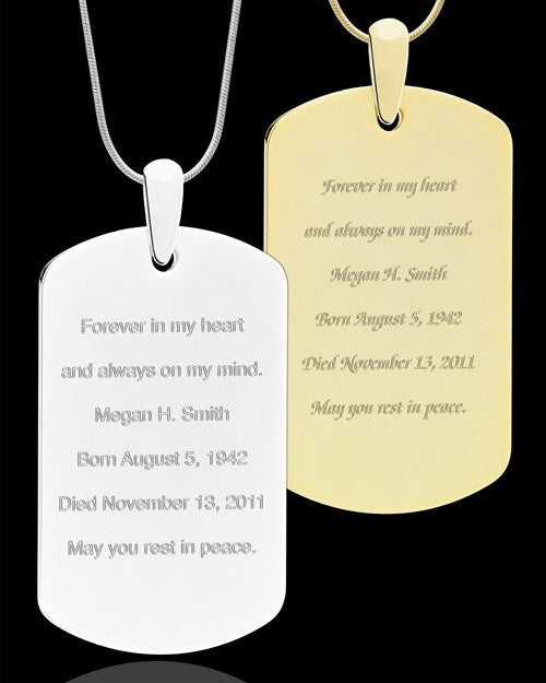 January Gold Dog Tag Photo Pendant