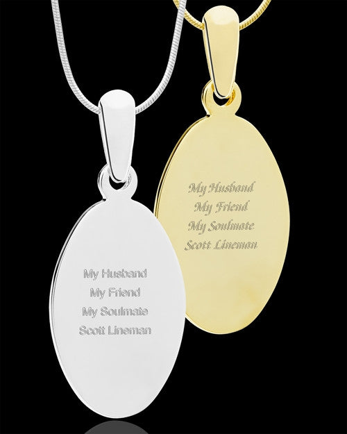 Oval Stainless Steel Photo Pendant