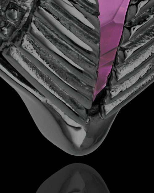 Black Plated Stainless Steel Purple Fond Emotions Jewelry Keepsake