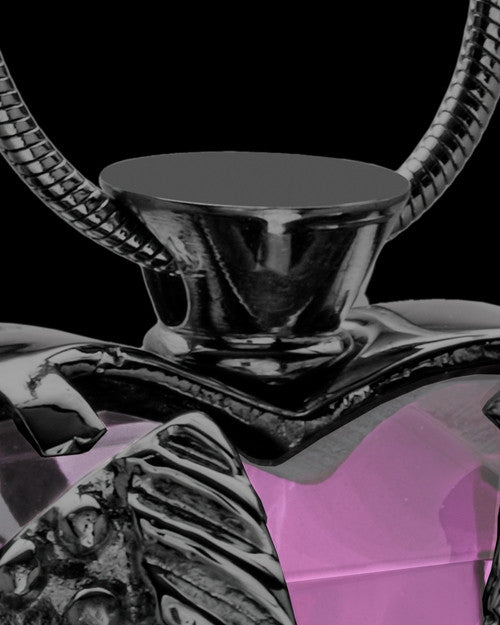 Black Plated Stainless Steel Purple Fond Emotions Jewelry Keepsake
