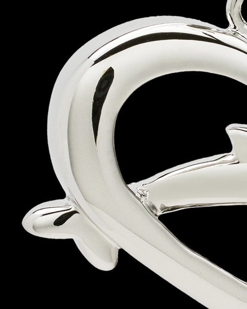 Sterling Silver Leaping Love Heart Cremation Pendant