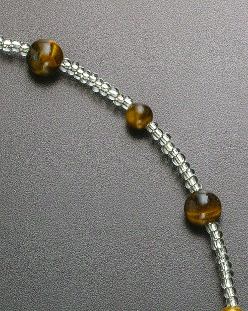 Lola Amber Bead with Stainless Steel Heart Keepsake Necklace