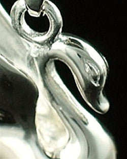Cremation Urn Necklace 14K White Gold Swan