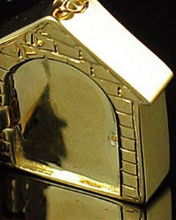 Pet Urn Jewelry Gold Vermeil Dog House Keepsake