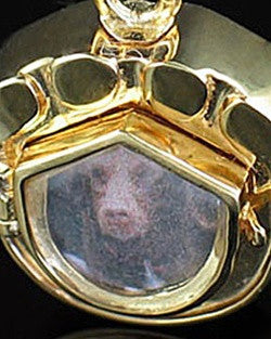 Cremation Pet Locket Gold Vermeil Photo Paw Keepsake