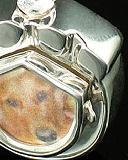 Cremation Pet Locket 14K White Gold Photo Paw Keepsake