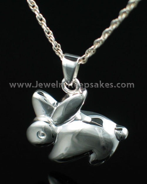 Funeral Jewelry Sterling Silver Rabbit Keepsake