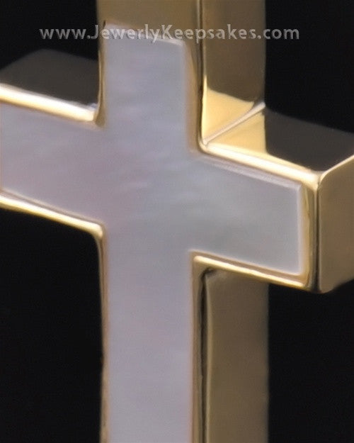 Memorial Keepsake Jewelry Gold Vermeil Pearly Cross