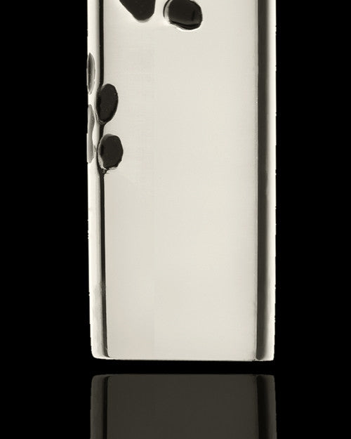 Pet Ash Pendant 14K White Gold Paw Cylinder Keepsake