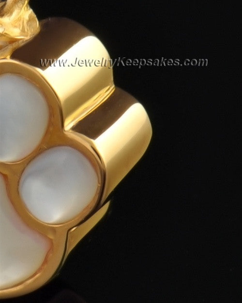 Pet Necklace Urn Gold Vermeil Pearly Paw Keepsake