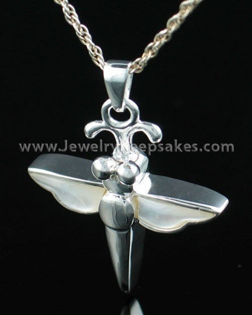Sterling Silver Cremation Necklace Silver Dewy Dragon Keepsake