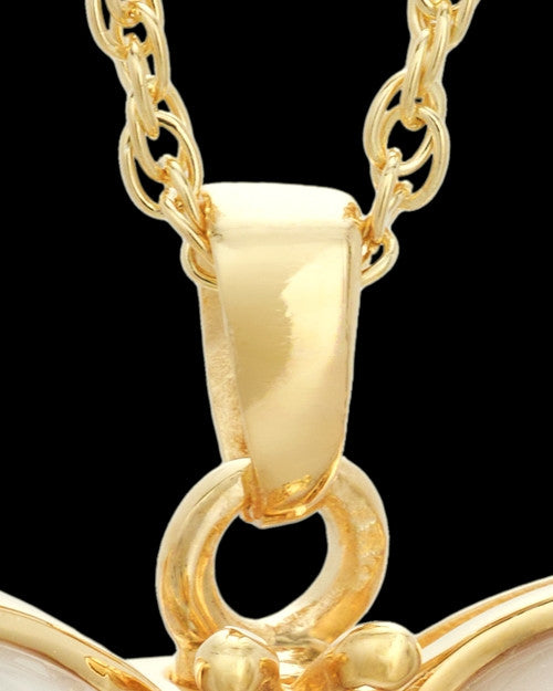 Cremation Charm 14K Gold Dewy Butterfly Keepsake