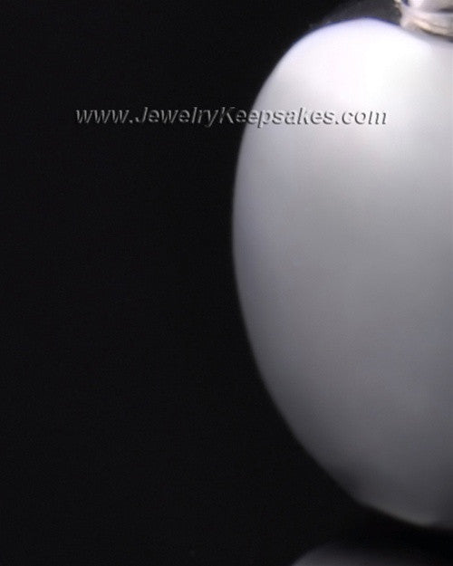 Funeral Jewelry Sterling Silver Oblique Keepsake