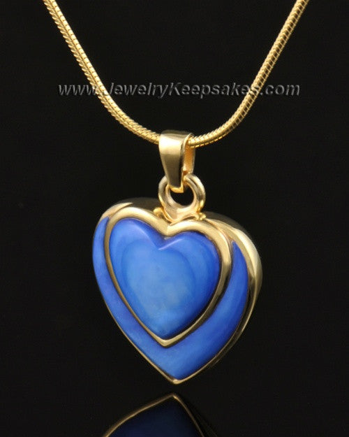Ash Pendant 14k Gold Azure Heart