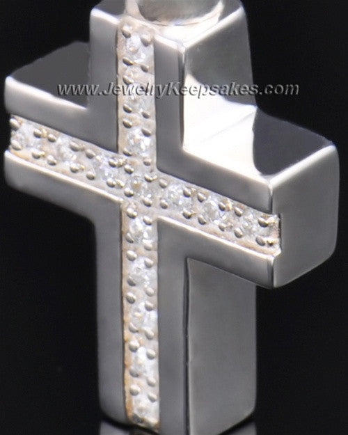 Memorial Jewelry Sterling Silver Dazzling Cross Keepsake