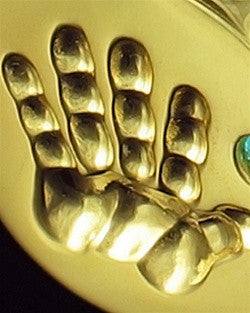 Remembrance Jewelry Gold Plated My Hand Blue Keepsake
