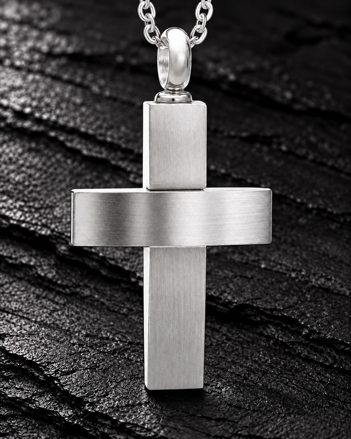 Silver Modern Cross mens main