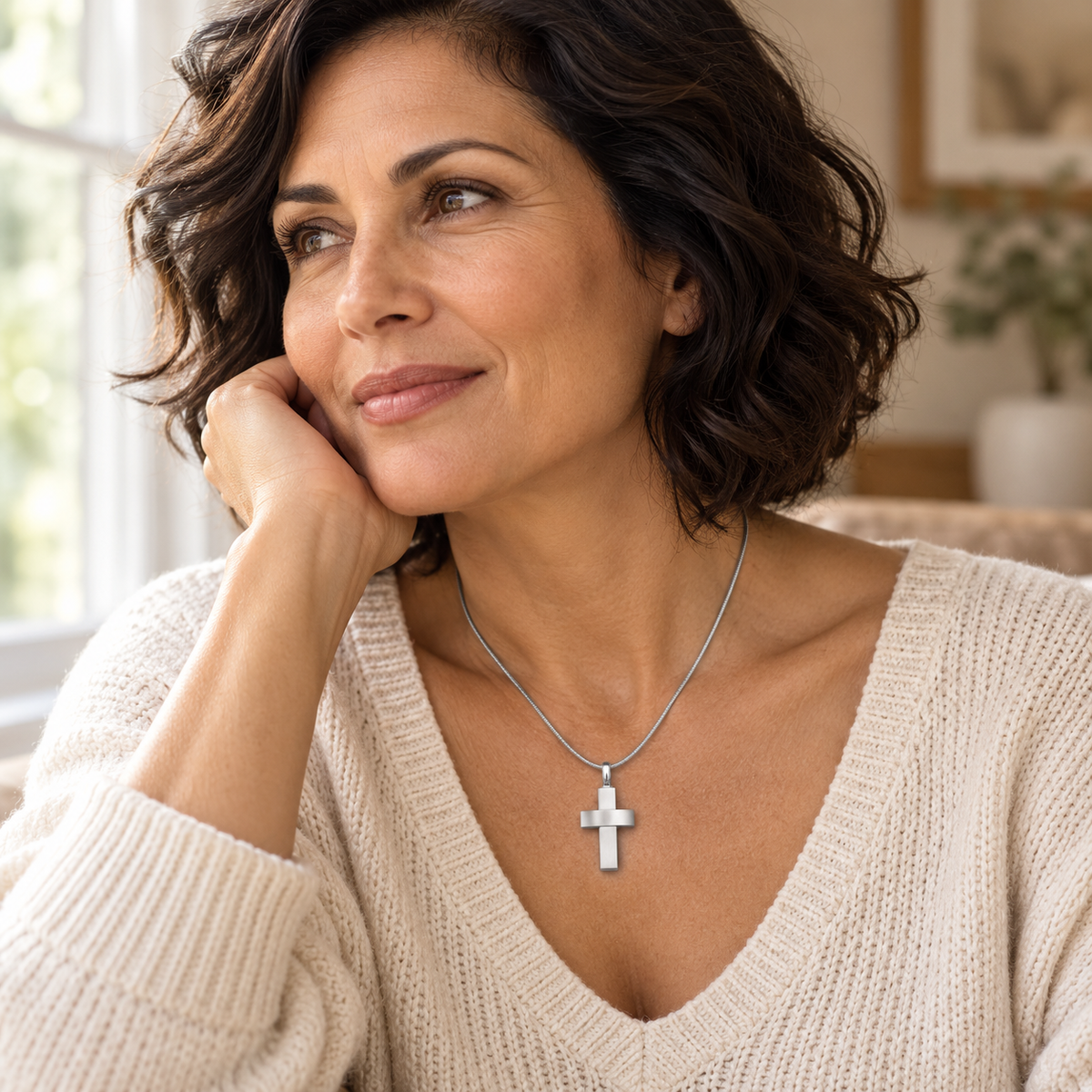 Silver Modern Cross standard life